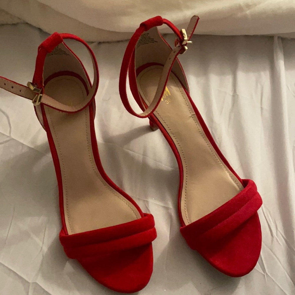 H & M  Red small high heels size 6